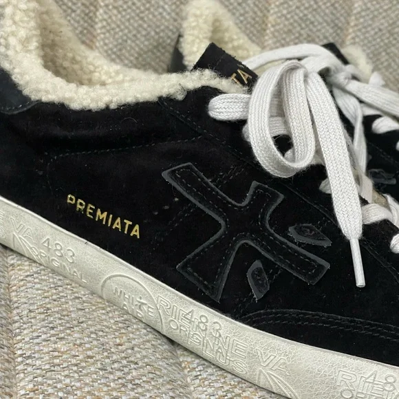 PREMIATA Black suede Women's "Steven" Sneakers, sz 40 (US 9) - Picture 2 of 8